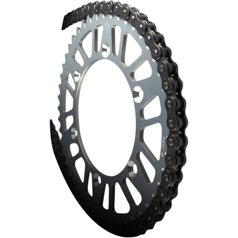 JT Chain JTC428HDR130SL (428 Series) Black Steel 130 Link Heavy Duty Non O-Ring Chain with Connecting Link